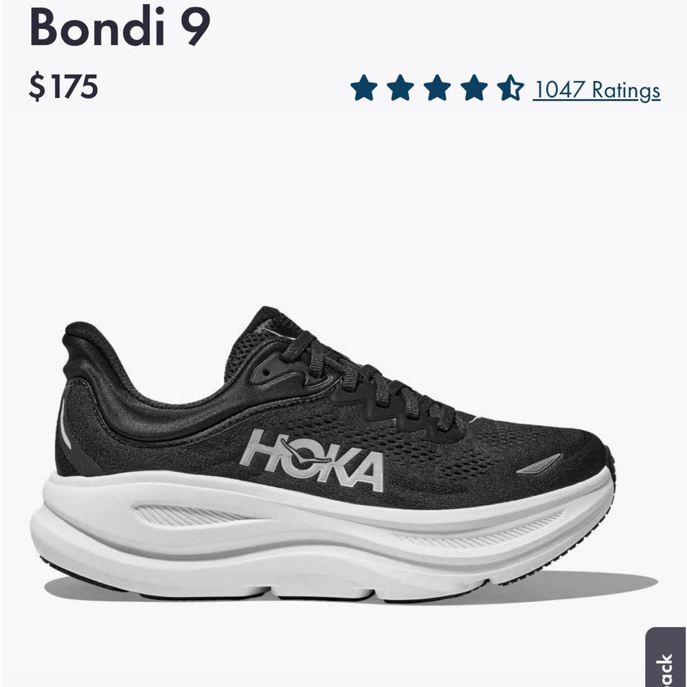 Hoka Bondi 9 Black and White Sneakers